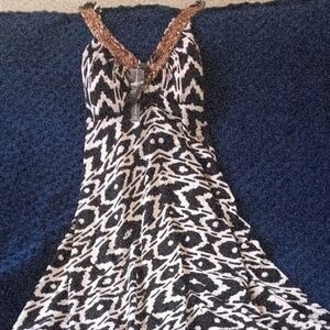 INC International Concepts Black and White Spaghetti Strap Sundress